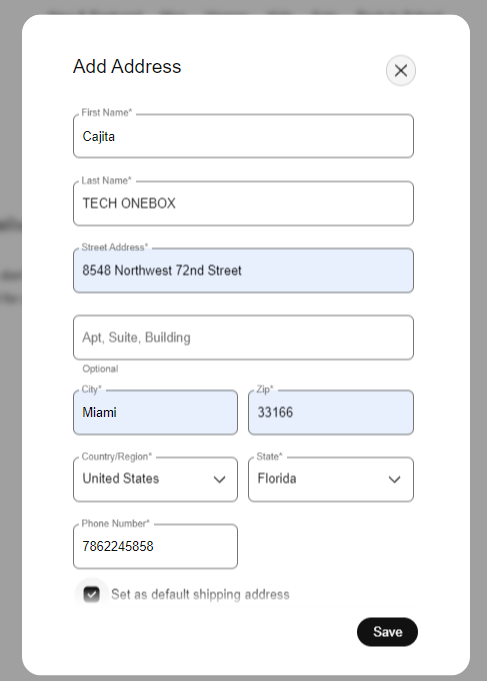 Formulario de dirección