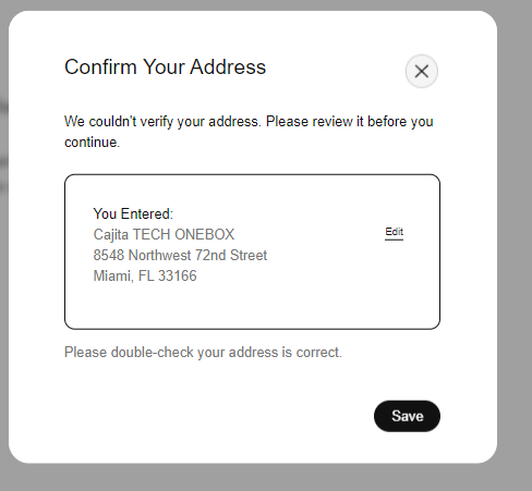 Confirmar dirección