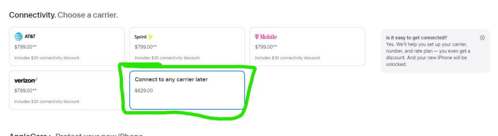 Seleccionar operador