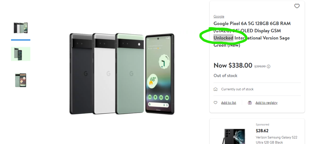 Google Pixel 6a Desbloqueado