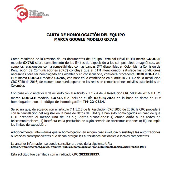 Cumplimiento de funcionamiento en Colombia