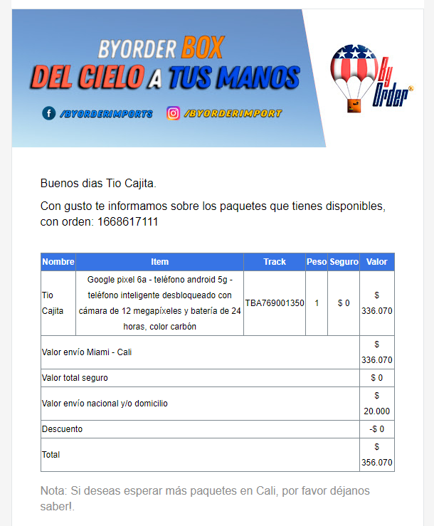 Información de nuestro producto