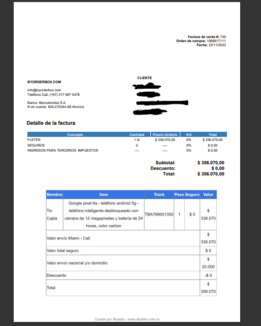 Documento final para pedir devolución de tax