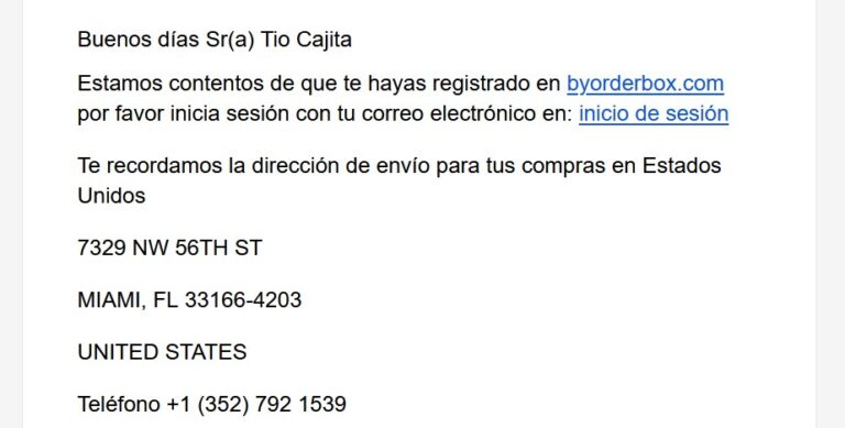 Dirección de casillero ByOrderBox