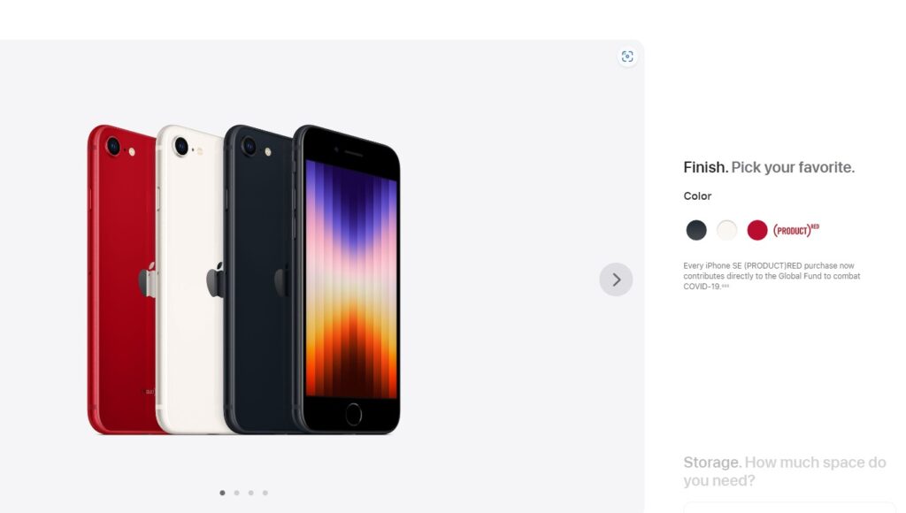 Seleccionar color iPhone SE