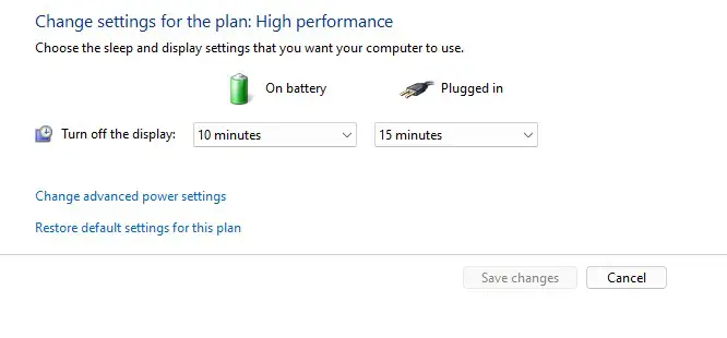Cambiar configuracion energia Windows 11