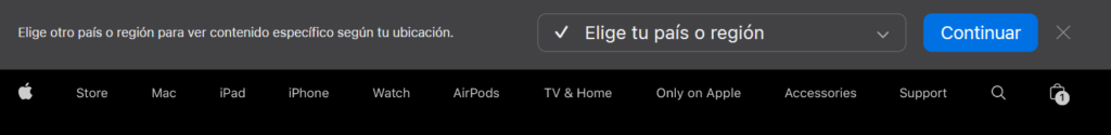 Seleccionar otro país en la tienda Apple