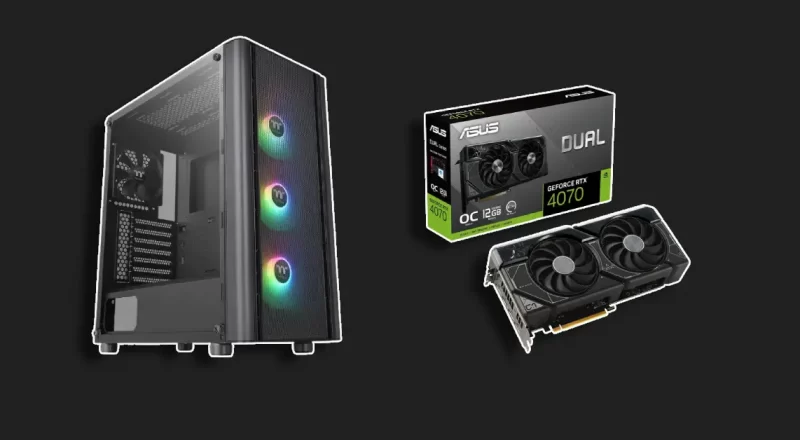 Gabinete y tarjeta de video RTX 4070